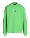 Karl Lagerfeld Jeans Klj Relaxed Seamed Sweat Man Sweatshirt Green Size Xl Organic Cotton In Green