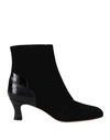 Chie Mihara Woman Ankle Boots Black Size 11 Soft Leather In Black