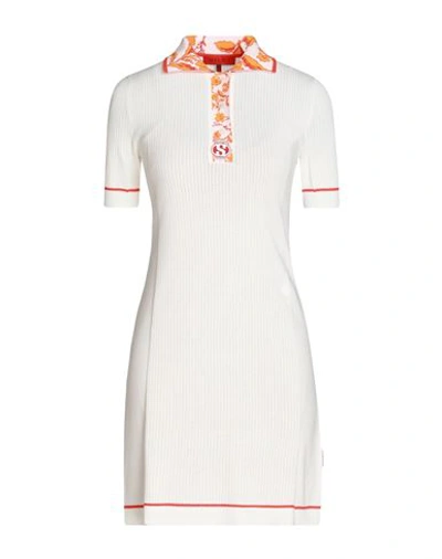 Max & Co. With Superga Woman Mini Dress White Size L Viscose, Polyester