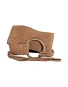 Max & Co . Woman Belt Camel Size M Bovine Leather In Beige