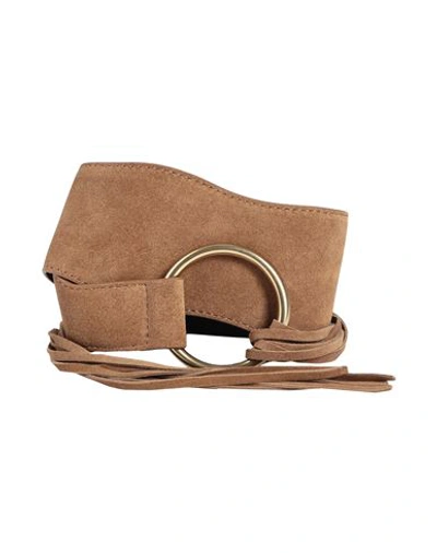 Max & Co . Woman Belt Camel Size M Cow Leather In Beige