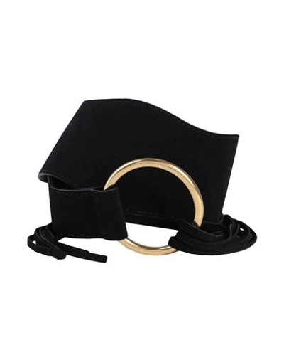 Max & Co . Woman Belt Black Size M Cow Leather