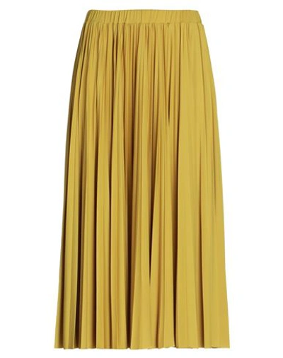 Max & Co . Woman Midi Skirt Mustard Size Xl Polyester, Elastane In Yellow