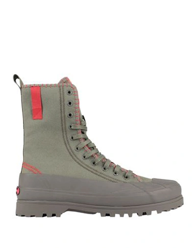 Max & Co. With Superga Woman Ankle Boots Military Green Size 7.5 Cotton