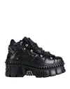 New Rock X Vetements Flame-detailed Platform Sneakers In Black