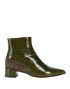 CHIE MIHARA CHIE MIHARA WOMAN ANKLE BOOTS MILITARY GREEN SIZE 6 SOFT LEATHER