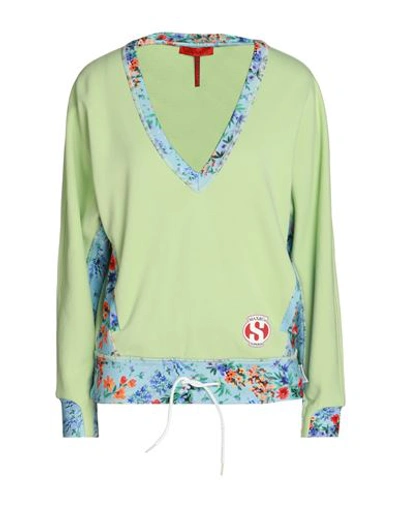Max & Co. With Superga Woman Sweatshirt Light Green Size S Cotton
