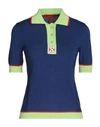 MAX & CO MAX & CO. WITH SUPERGA WOMAN SWEATER BLUE SIZE XL VISCOSE, POLYESTER