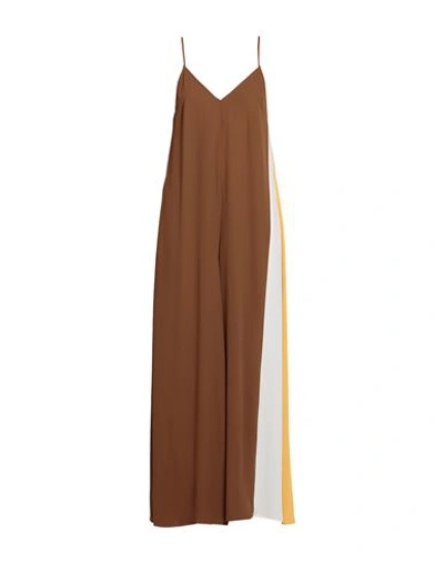 Suoli Woman Jumpsuit Brown Size 8 Polyester