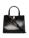 Ferragamo Vara Bow Medium Leather Tote In Black