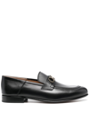 Ferragamo Gancini Logo Buckle Leather Mules In Black
