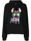 Dsquared2 Icon Hilde Cotton Hoodie In Black