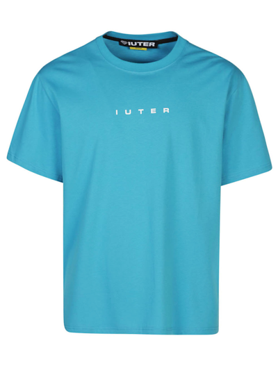 Iuter Printed Cotton T-shirt In Blue