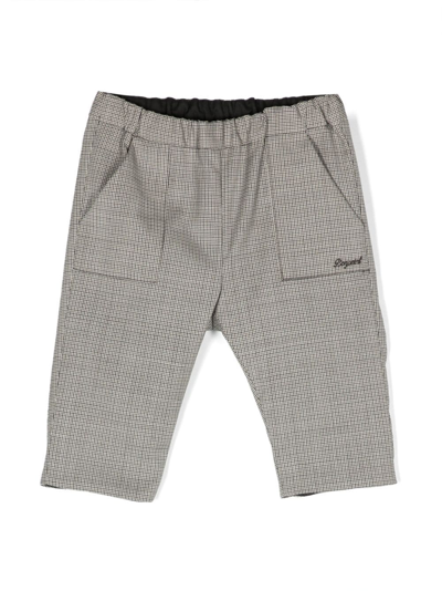 Bonpoint Babies' Houndstooth-pattern Elasticated-waist Trousers In Brown