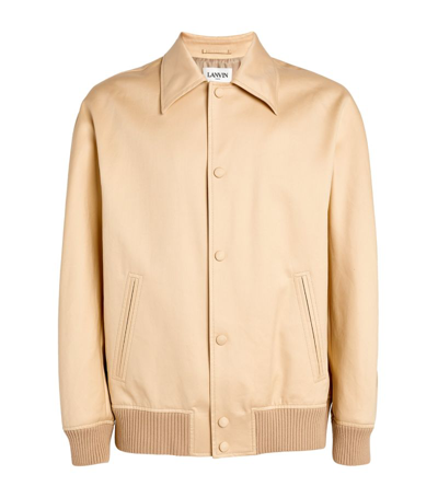 Lanvin Collared Bomber Jacket In Neutrals