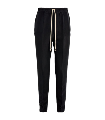 Rick Owens Drawstring Slim Long Trouser In Black