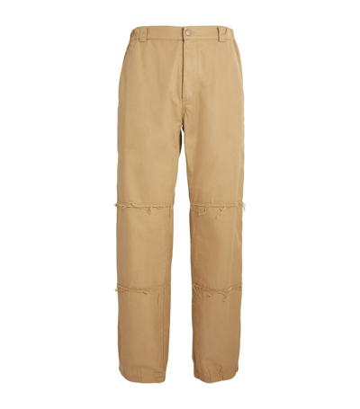 Mm6 Maison Margiela Cotton Regular Fit Pants In Beige