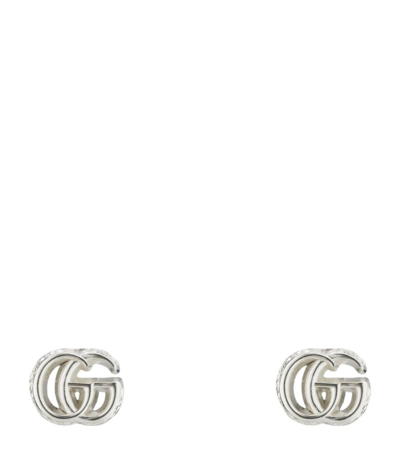 Gucci Sterling Silver Gg Marmont Earrings