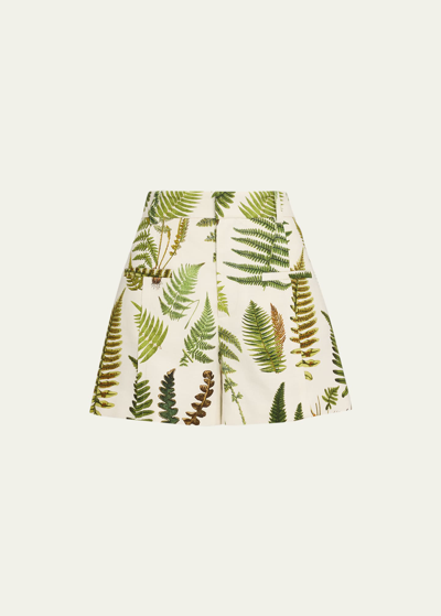 Libertine Fernie High-waist Printed Shorts In Cream Multi