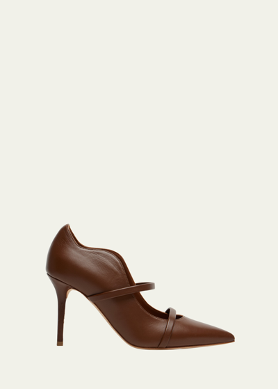 Malone Souliers Maureen Leather Dual-band Pumps In Brunette