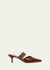 Malone Souliers Maisie 45 Rope And Croc-effect Leather Mules In Cinnamon