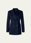 Akris Nadine Cashmere Double-breasted Jacket In Navy