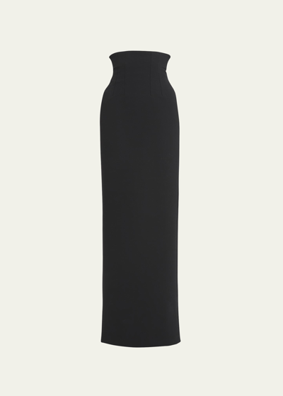 Ferragamo High-waist Tailored Maxi Dress In Black