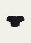 A.l.c Nora Off-the-shoulder Puff-sleeve Corset Top In Black