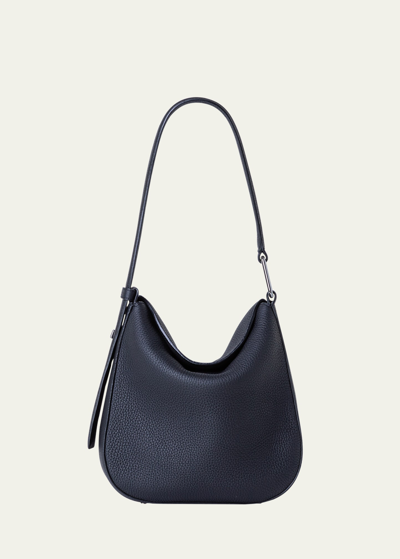 Akris Anna Little Leather Hobo Bag In Black