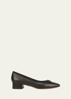 Veronica Beard Cecelia Leather Block-heel Ballerina Pumps In Black