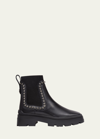 JIMMY CHOO VERONIQUE LEATHER CRYSTAL CHELSEA BOOTS