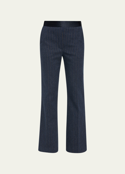 We-ar4 The Bianca Pinstripe Trousers In Blue Multi