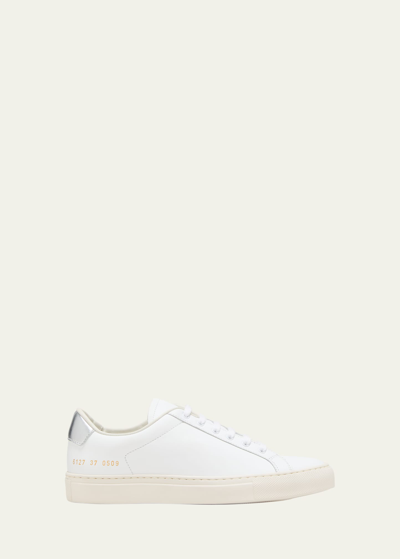 Common Projects Retro Classic Leather Low-top Sneakers In Whitesilver