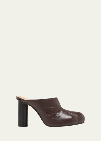 Jw Anderson Lambskin Leather Paw-toe Mules In Brown