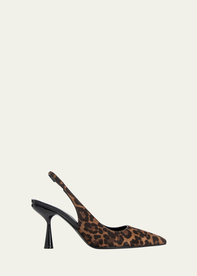 Pierre Hardy Leopard-print Suede Slingback Pumps