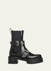 PIERRE HARDY CHARLY BUCKLE LEATHER BOOTIES