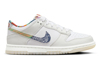 Pre-owned Nike Dunk Low White Multi-color Paisley (gs) In White/diffused Blue-white