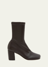 Dries Van Noten Leather Zip Block-heel Boots In Dark Brown