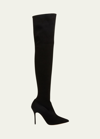 MANOLO BLAHNIK PASCHALAREHI SUEDE OVER-THE-KNEE BOOTS