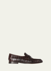 The Row Soft Leather Flat Loafers In Brw Brown