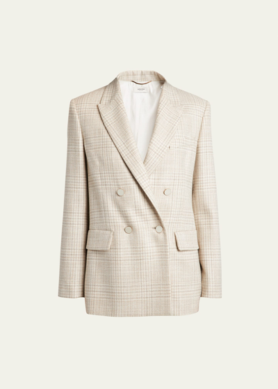 Agnona Galles Wool-blend Blazer Jacket In Pietra
