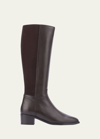 Aquatalia Ricarda Leather Riding Boots In Espressodark Brow