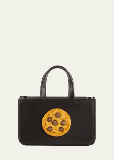 Puppets And Puppets Mini Cookie Leather Top-handle Bag In 001 Black ...