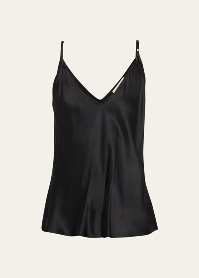 L Agence Gabriella V-neck Tank Top In Black