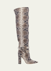 GIANVITO ROSSI SNAKE-EMBOSSED OVER-THE-KNEE BOOTS