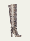 Gianvito Rossi Snake-embossed Over-the-knee Boots In Rock