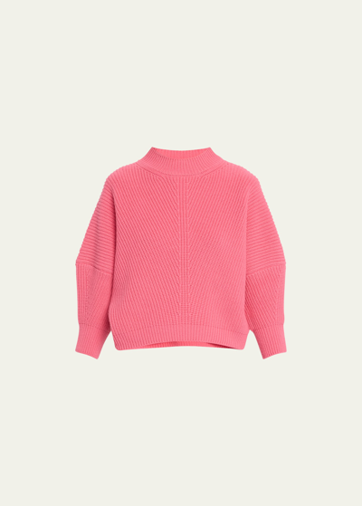 Sa Su Phi Ribbed Three-quarter Sleeve Cashmere Jumper In Pink