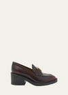 Chloé Marcie Leather Loafers In Deep Purple