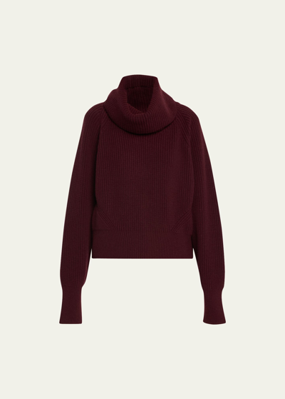 Sa Su Phi Turtleneck Wool-cashmere Sweater In Bordeaux