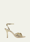 Loeffler Randall Ada Metallic Ankle-strap Sandals In Gold